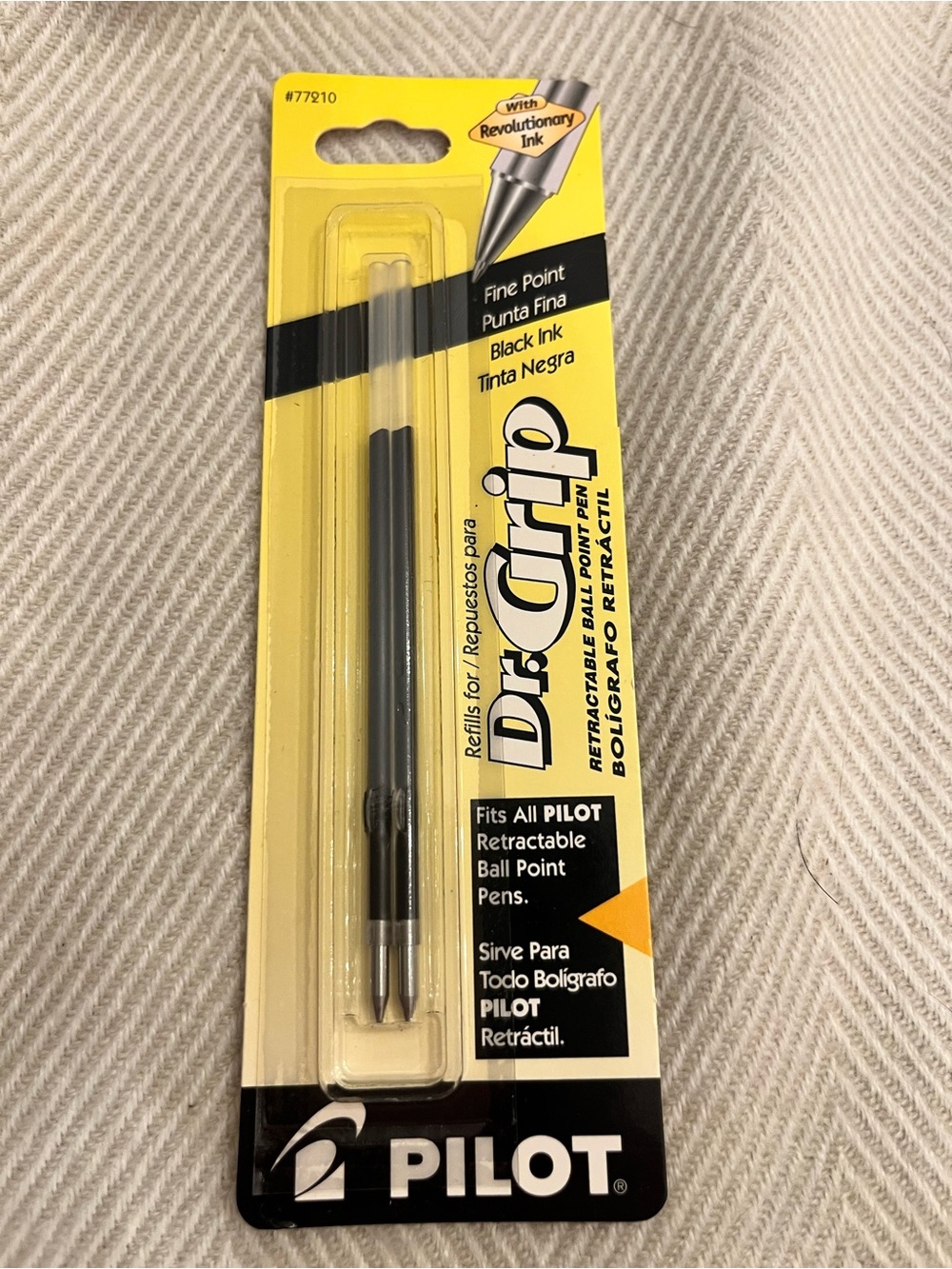 Pilot Dr. Grip Retractable Ball Point Pen Refill 2 Pk Black Ink New